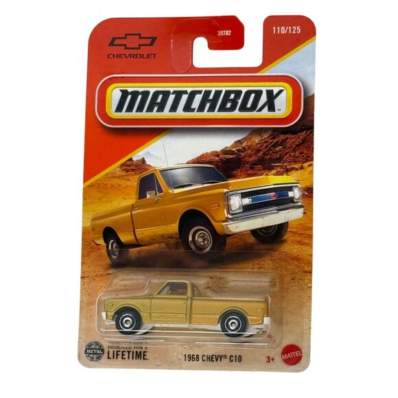 Matchbox 1968 Chevy C10 Gold Pickup Truck Diecast Classic 110/125 - Picture 1 of 4